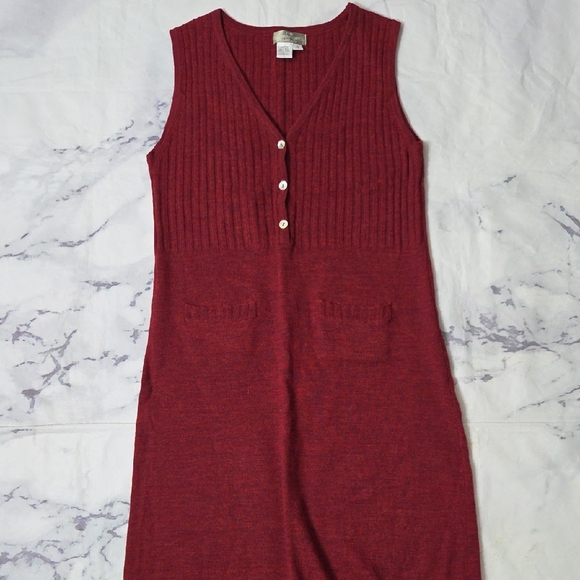 The Territory Ahead 100% Wool Rich Red Sleeveless Maxi Dress - Picture 1 of 7